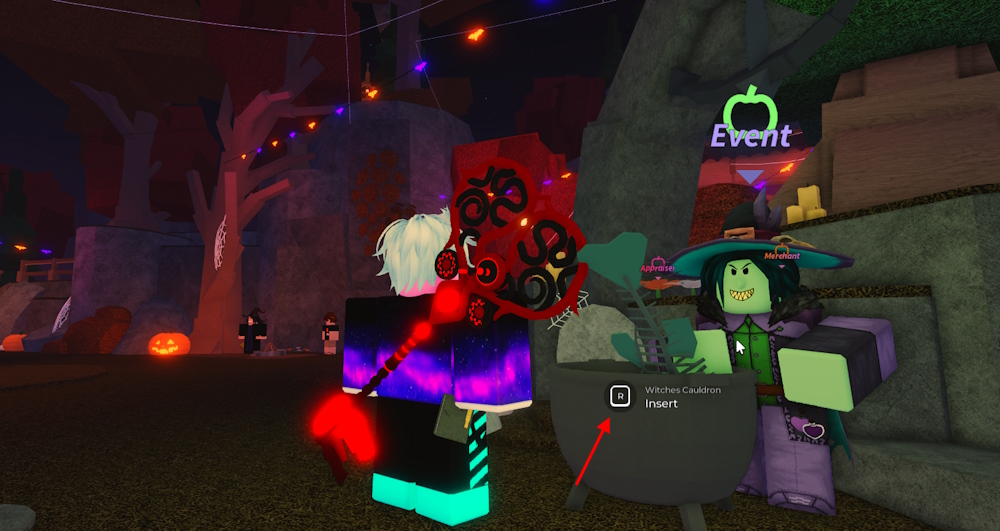 Submitting ingredients to cauldron